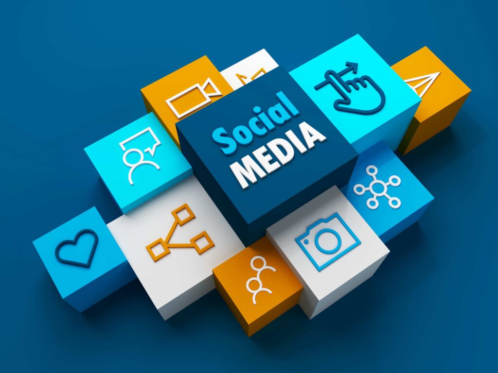 3d render of social media business concept